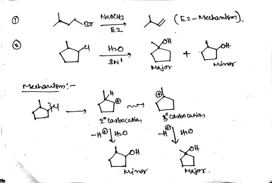 o k ar moet Na 0043 to (es restantes) 2- Mechanism R2 IE ON Minas Major Mechanisms - go carbocation 2 carbocahkan 10 Dou Mi