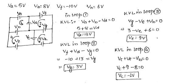 Va=5V Lleve VpE8V. VF-100 Vps 6V fut in coop Krain loop 6 1: KUL;) Va+Upevd=0 ve ng - Ve tub=0 - 5+8=Vd >> 3-ve +6=0 Vd=13V v