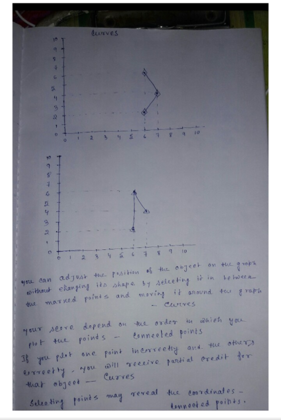 tue marxed point s and movi i ansvnd tes rapi plotur oindsomneeted Point s that objeet Curves ele ting poinds may Teeal t ordinat es 0 I W