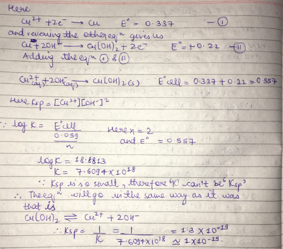Here Cu2+ + ze cu 6 = 0.337. and revening the other equ gives us utzont - cylon), tze E = +0.221 Adding the equ 1 & 11 CAN eu