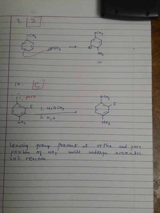 OCH, OCH₂ No, No2 111 To to I. Noch, 2 no Noz NO2 leaving group position of No SN2 reaction, present at ortho will undergo an