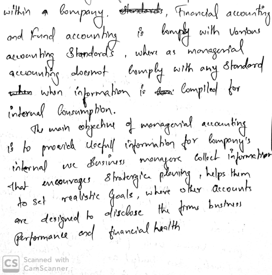 within a company, Handards, Financial accounting and found accounting is comply with various accounting Standards, where as m
