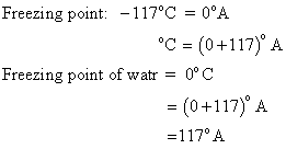 Freezing point: -117°C-00A C(0+117A Freezing point of watr0° C - (0+117) A 170 A