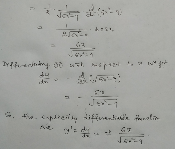 6*22 x 22 Differentiating Sonra with respect to a weget So, the explicitly different able function one ya dua I 6x ſ6nl-q