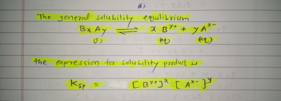 (S The general salubility evalilxium (S5 642 et) the ressim for Selubility prduet i SP