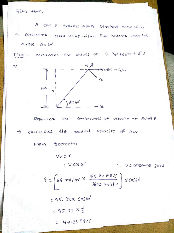 he a Consta-mic F ind 0 UO Res the ComPomemés of velocit t Pui p. CaIculcte the dia velocity oF carr : . v스 constant Sfeed 3600 ilhy 295 33X Co160