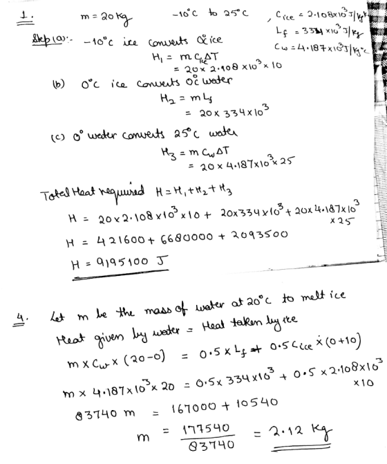 1 Le deb (a) ,--10°С 3 = 20x 334x10 ニ20x 4-187x10x25 Tatel Haat 3 Ha 20 x 2.108x105 x10 t 20x334x03 t 20 4.187x103 H5100 3 化
