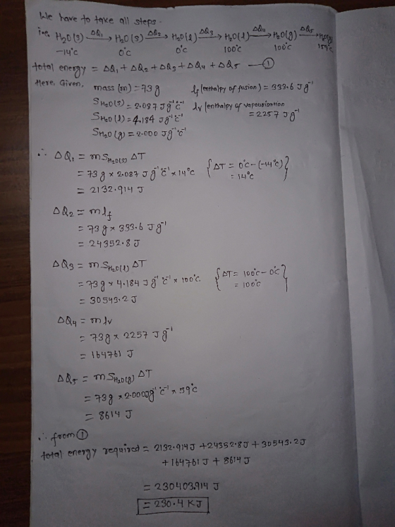 We have to take all steps tre H20 (3) od 10 (s) soz Hoole) SO3 H2O(1) du holg) ods. How -14°C 0°c oc 10000 1000 15e total en