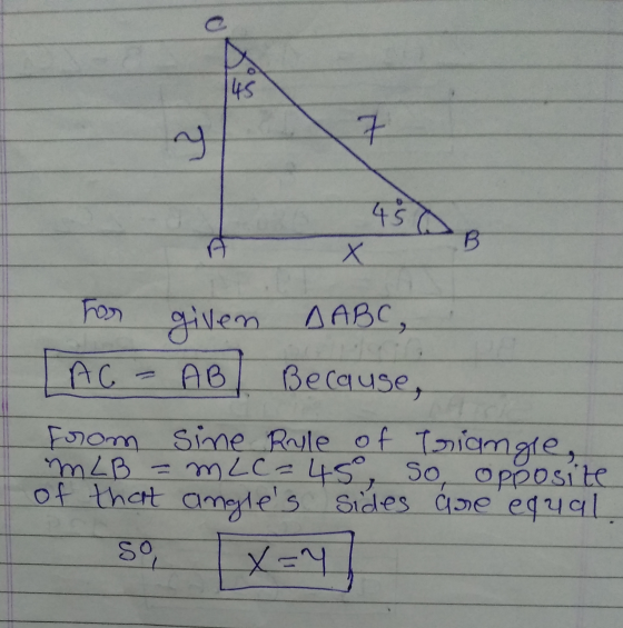 D 145 g 45 B X ДАВС, given AB (АС, Because, from sine Rule of triangle, im LB = m2C=45°, so opposite of that angles sides ar