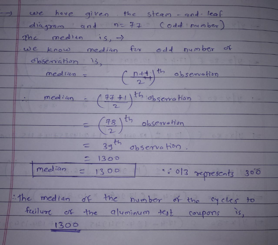 ーフ 11 cape have given the stcnd leaf we knouwmedin fs odd number mealiun ot senvahbn meel iun th observation 2 th 78 observeh