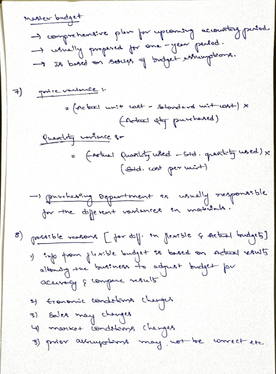 master budget - comprehensive plan for upcoming accounting period → usually prepared for one-year period. → Is based on serie