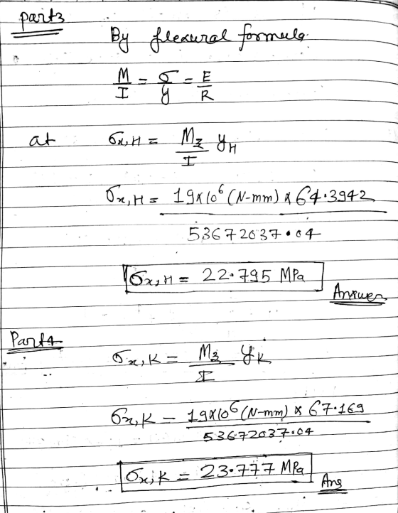 part3 By flexural formula M. І bloo R at 6. = M4 8н бя,H= 194 to“ (N-mm) (4:3442, БЗС 7 26 27 • 14- ба, Н = 22:435 Mra Anawen