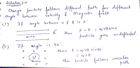 Solution ;--) Ongle brtwcenvelo iti L Magnetic Hd If an betuecn vg B is o B then patt