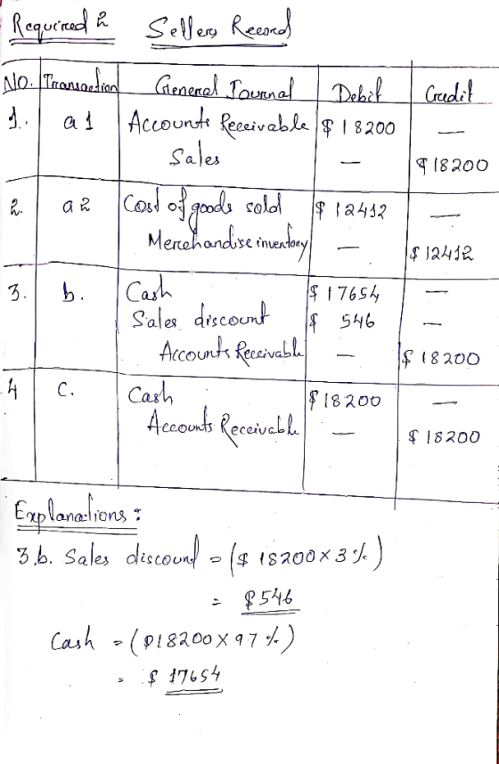 Requirad Sello Rean ALOTROO Genenal Tounal Account Reeaivable8200 Sales Debel Cradit a i 18200 Cosl of oods cold Menehondse i