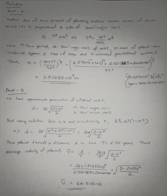 Solution Past - A stapes square T2- 402 Keplers love of time period of planetary motions period (T) is proportional to cube o