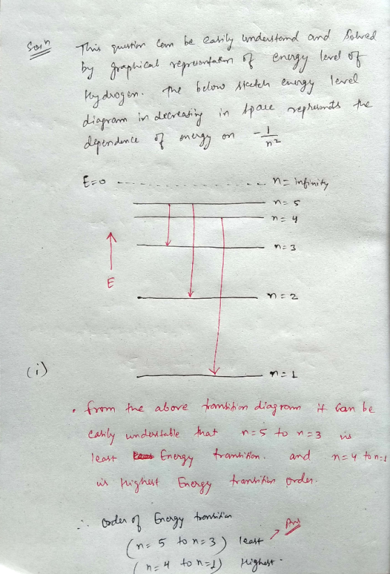This question can be easily understand and solved by graphical represenfation of energy level of hydrogen. The below Metch en