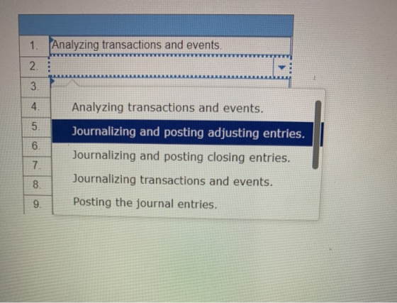 1. Analyzing transactions and events. Analyzing transactions and events. co Covo AWN Journalizing and posting adjusting entri