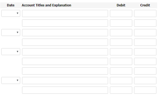 Date Account Titles and Explanation leii Credit