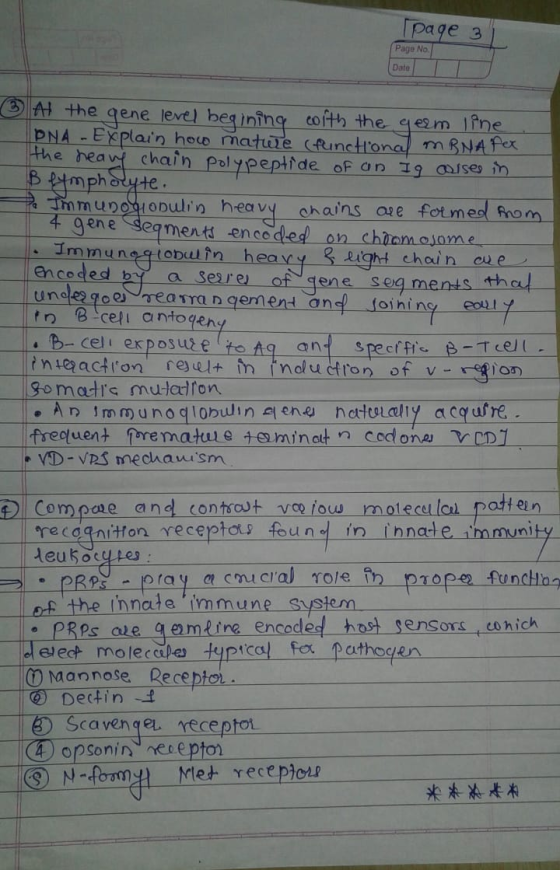 page 3 (Page No. Date T • At the gene level begining coith the germ line PNA - Explain how mature (functional mRNA PER the he