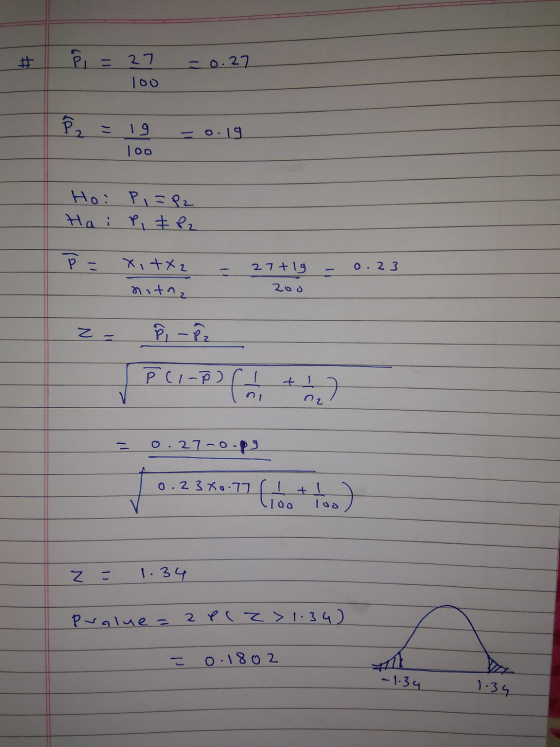 P = 27 100 = 0.27 B2 --- 19 10o 0.19 Hoi Pi=P2 Ha i P, & P2 P - 27+19 - 0.23 X,+xz nita, 200 NO Sci-P) (4 + 2 0.27 -0.29 0.23