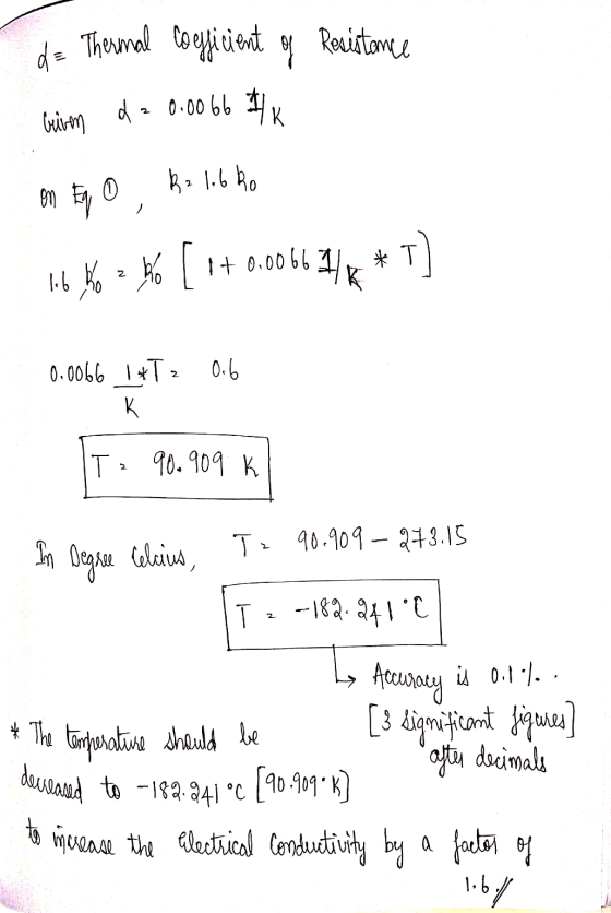 de Thermal Coefficient of Resistance briven odz 0.0066 Ilk on Ego, Raleb ko 1.6 KG 2 K6 [1+0.0066 alk * 1) 0.0066 1T2 0.6 IT,