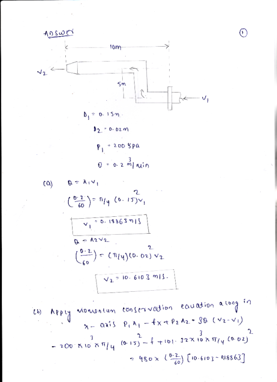 Answen Tom iz < a - - 0,= 0.157 12 -0.02m Pi + 200 spa 1 0-0.2mimin (9) Aiv (022) = n/y (0.155v, TV, 0.18863915 a A2 V2 e 2)