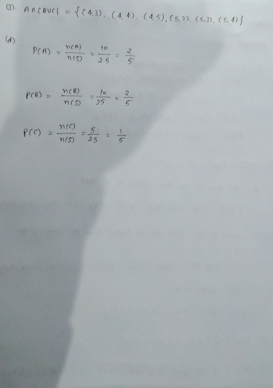 (3). An(Bucl 。 (C43), (4,4), (45) , (5,2), (5,3), (5, 4)3 nA) 10 mis) 25 5 m(s 255 m(s) 25