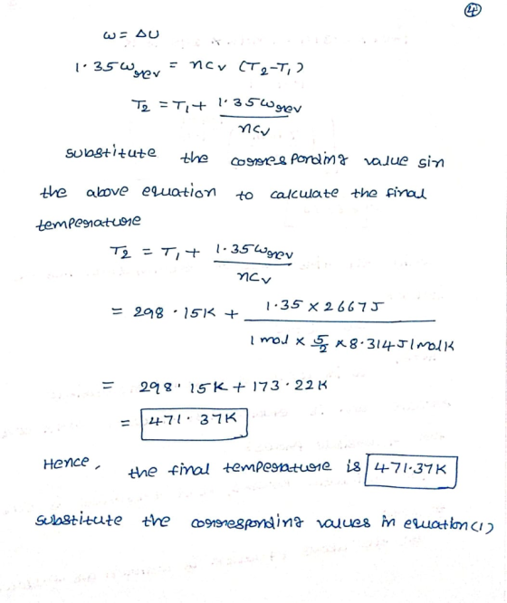 به = به 1:35 Wypr = nav (T2-,2 Tz = Tit 135Wgter now substitute the connes ponding value sin the above ecuation to calculate