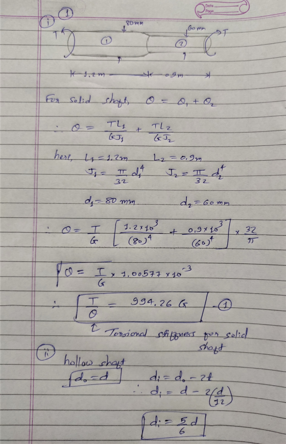 Date Page, 80mm yoo Gomm + 7 K s.rm ogm > For solid shapty Thi The f here, - 12m Ja II dat Lz = 0.9m J = I da 32 32 di-80 mm
