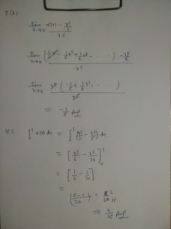 2.(61 lim 2017 - x 01- 0 25 2 lim (txt lys til....) to 25 lim ys ( 7 + / X - _ . - .) to - - - Ang ench = -. C) = [1 1 - 1
