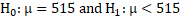 Hou = 515 and H:u <515