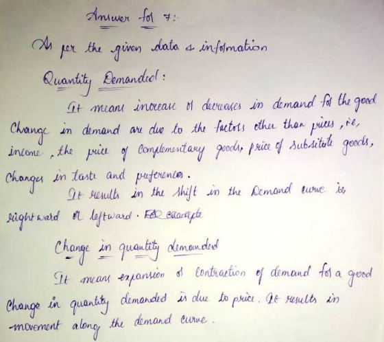data a infomation wen Quantt Lemandel Change n demand atu due to the furtets ethu thar p tuon e demon a fexd thang in quantity di -movemnt alono the demand ewwe