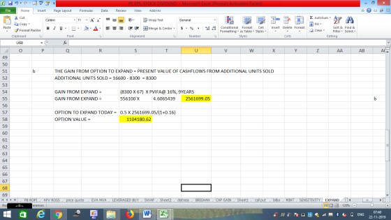 PE EPS, STOCK DIVIDEND - Microsoft Excel (Product Activation Failed) View Add-Ins File Home Insert Page Layout Formulas Data