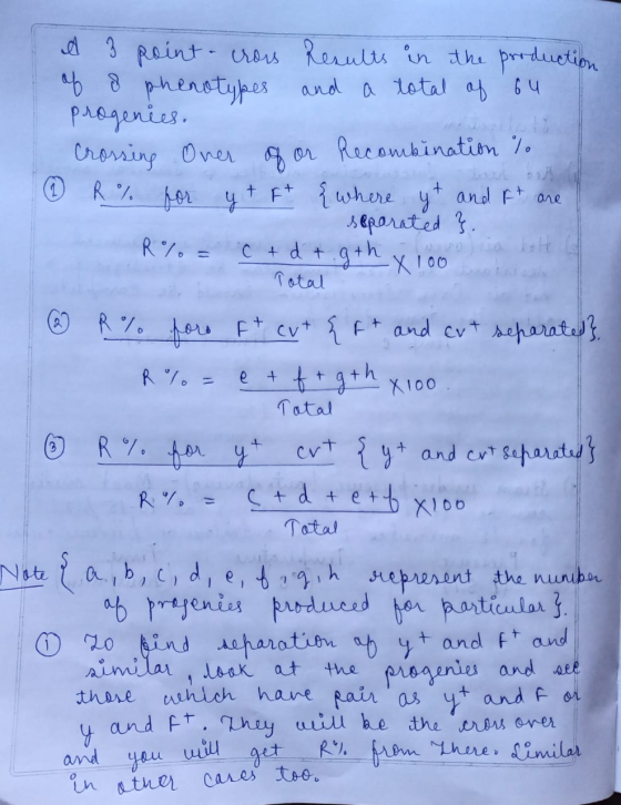 A 3 point - crows Results in the production of a phenotypes and a total of 64 рлари ig. crossing Over of or recombination to