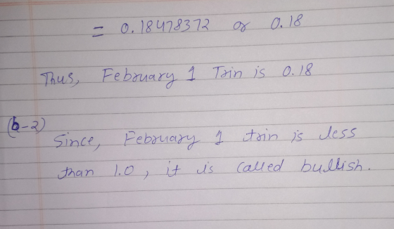 - 0. 18478372 g 0.18 Thus, February 1 Toin is 0.18 (6-2) since, than February 1.0, it is 7 trin is less called bullish.
