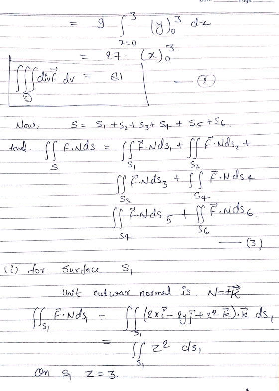 3 o ly) 3 de 20 3 27. () 0 divf dv al 2 Now, S = Sit S₂ + Szt Sq & Set 56. And ff fonds s si S2 SSF.nds & ff F Nedsat SS Fond