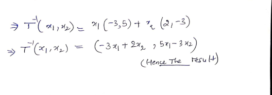 > T( 0, Ms) = *(-3,5) + ? (2,-3) » 7 (3,2/2) = (-3x1 +242 7581-342) (Hence. The result)