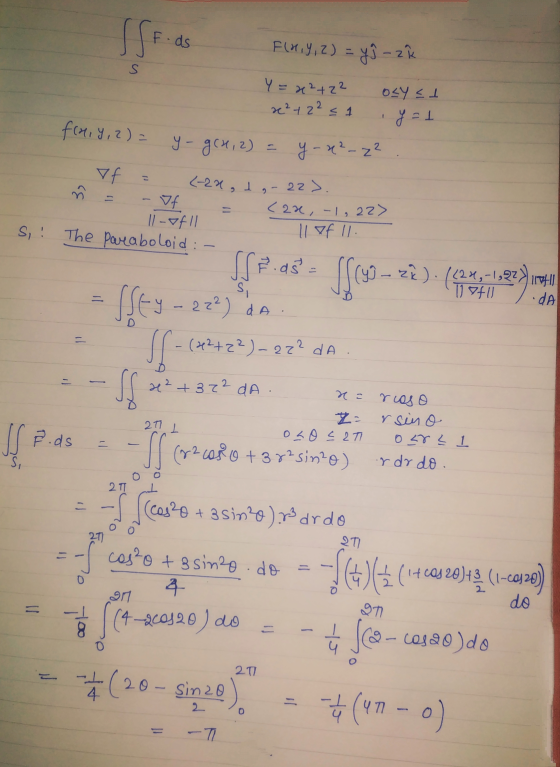 SSE F. ds F(X, Y, 2) = 99 - 2k S Y = x²+2² ze²+ 2² <1 OLYSI -- y = 1 fra, Y, 2) = y - g(4,2) - y-x²= z2 (-28, 1 f If 11-ofll