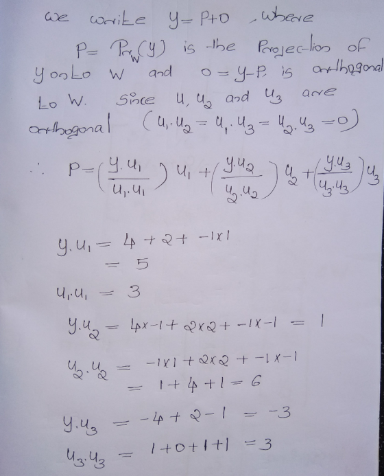 wbare write We y- P+o P PrY) is -he yonLo w Projeclo of y-P is alhagna and Sce aNe Lo W. Crllaegona yua y.u 3 nn LAx-1 x -IX