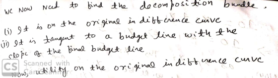 original ind (i) It is on the we now need to find the decomposition bundle on the original in difference cuive and i et is ta