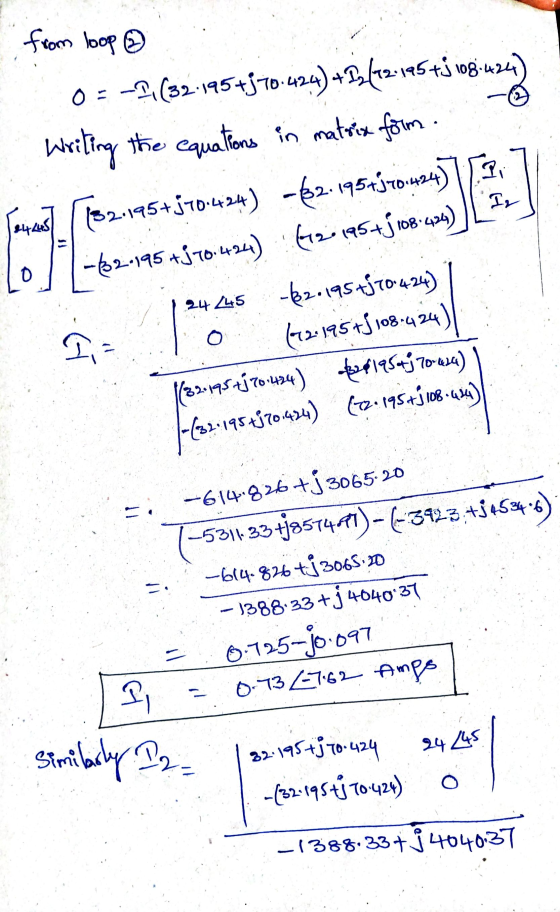 from loop 0 = -2; (32.1454570.434) +B[12:195 tio8.424) Writing the equations in matrix form. January (182.195+370-424) -122.1