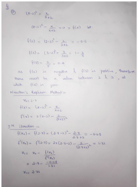 (x-2)² = x x+2 (x-2) ² - x = 0 = f(x) let. x+2 f(2) (2-2² - 2 -0.5 1 2+2 f(3) = (3-2}- 3 = 1-3 ترال 3+2 0.4 a 2 f(3) = 2 f (2