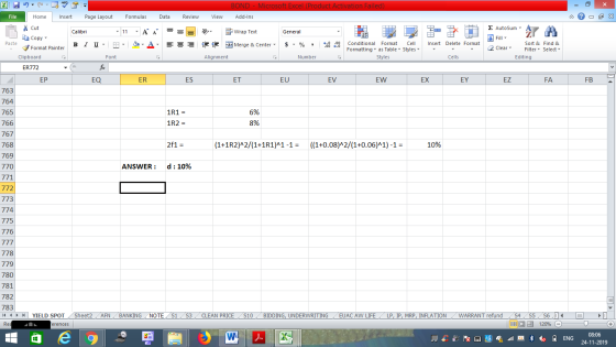 BOND - Microsoft Excel (Product Activation Failed) Add-Ins View - 2x Dr General File Home Insert Page Layout Formulas Data Re