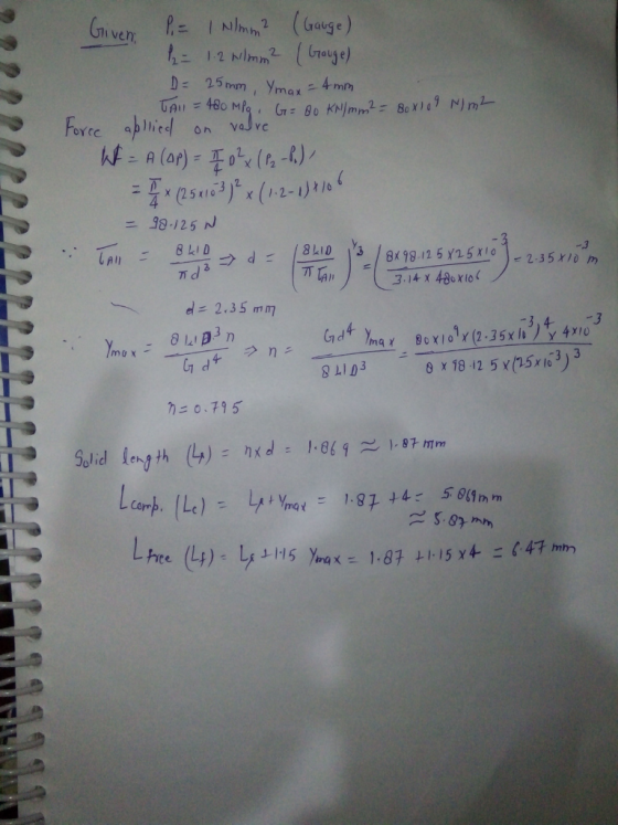 (bauge) Gi ver PINImm2 1-2 M/Mm2 Grauge) D=25mmYmax 4mm GAI= 480 Gr=80 KNImm2- 8ox109 N/m VaJve Foree 4 98-125 N 8 kID lAII 8
