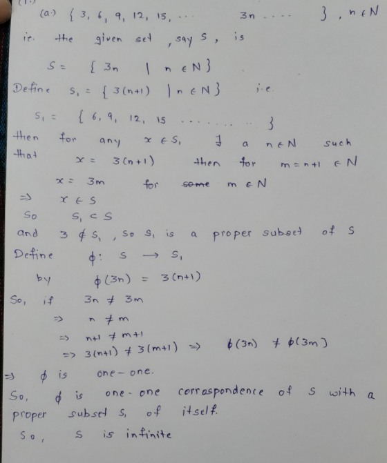 (a 3, 6, 9, 12, 15,.. the given 3 Defin , 3 (n+1) 6, 9, 12, 5 e n such a n e 1h a 4hen se me m Y E S , So S, is a proper subs