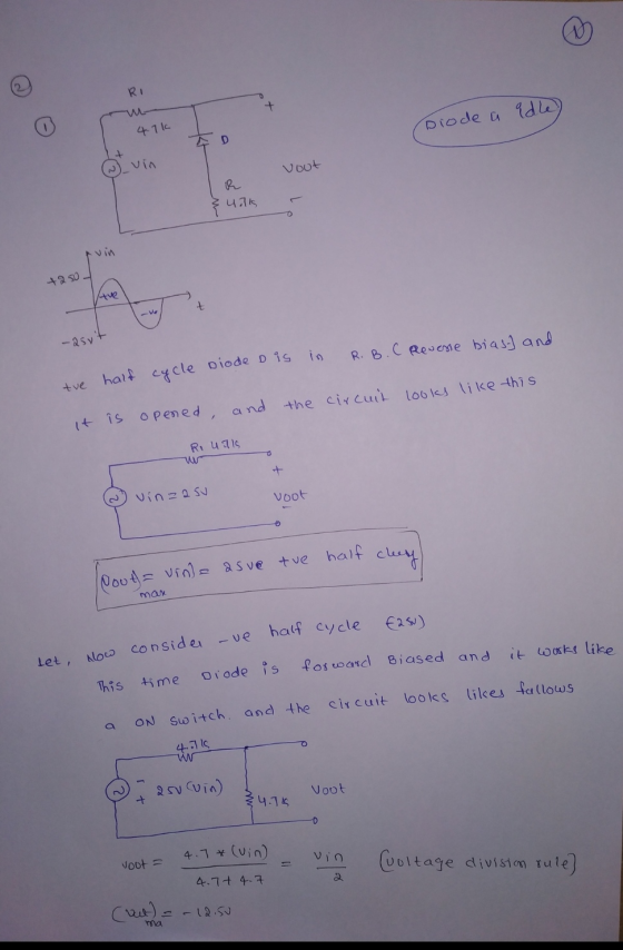 RI idle) Diode a 4.7k to vout } uits ruin +250 - Ave -2snt and in R. B. C Renesse bias Diode D is tue haid cycle the circuit