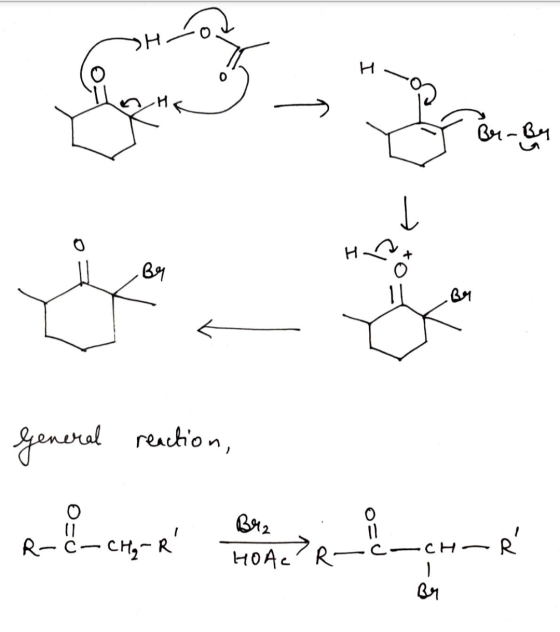 Br-Br C HO BH 39 General reaction o R-C- CH₂_R Bra HOAC R R -CH - R i Br