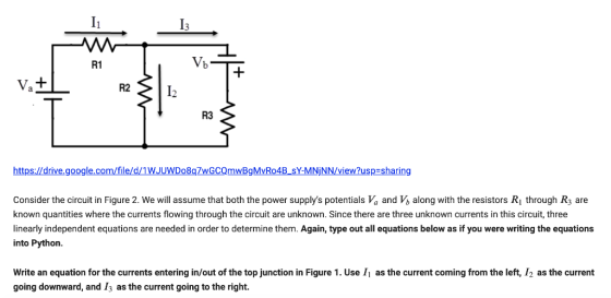 R1 V. + R2 12 R3 https://drive.google.com/file/d/1WJUWDo8q7wGCQmwBgMvR04B_SY-MNJNN/view?usp=sharing Consider the circuit in F