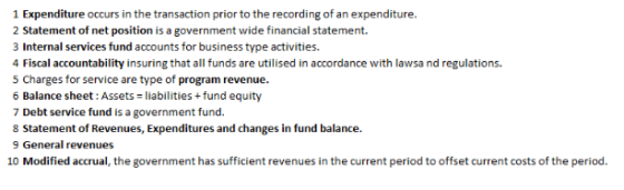 1 Expenditure occurs in the transaction prior to the recording of an expenditure. 2 Statement of net position is a government