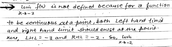 um fou is not defined because for a function 1-2 to be continuous ata point, both Left hand timer and right hand limit should